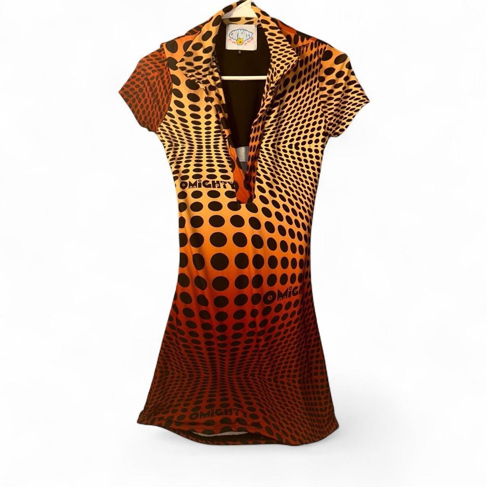 Omighty Orange and Black Dot-Gradient Mini Dress